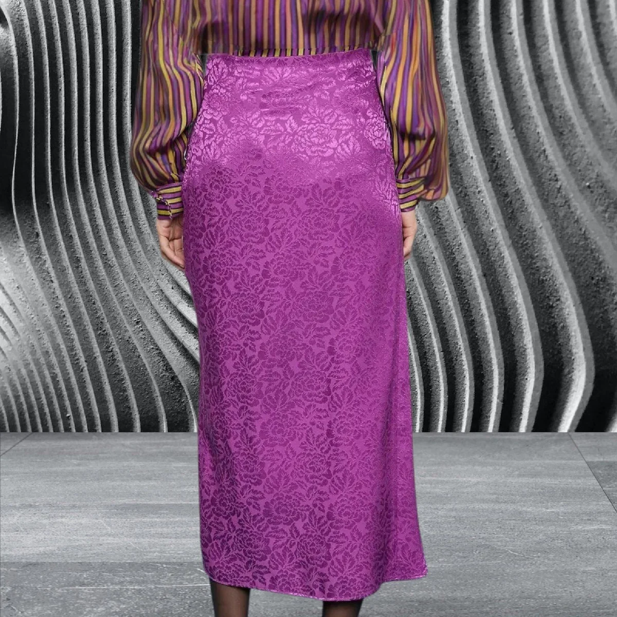 jupe midi jacquard
