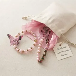 Ensemble Bracelet et Grigri en perles fantaisie - Aile Précieuse