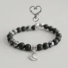 Ensemble Bracelet et Porte-clé - Tons Noirs - Nuit étoilée