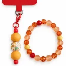 Ensemble Bracelet et Charm de Téléphone - Feu de miel