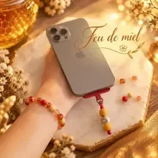 Ensemble Bracelet et Charm de Téléphone - Feu de miel