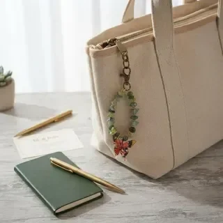 Ensemble bracelet et grigri de sac -  Ailes de braise