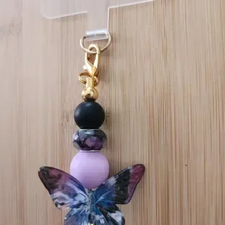 Ensemble bracelet et porte-clé - tons violets - Glicine - 