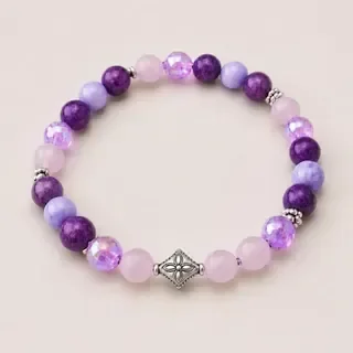 Ensemble bracelet et porte-clé - tons violets - Glicine - 
