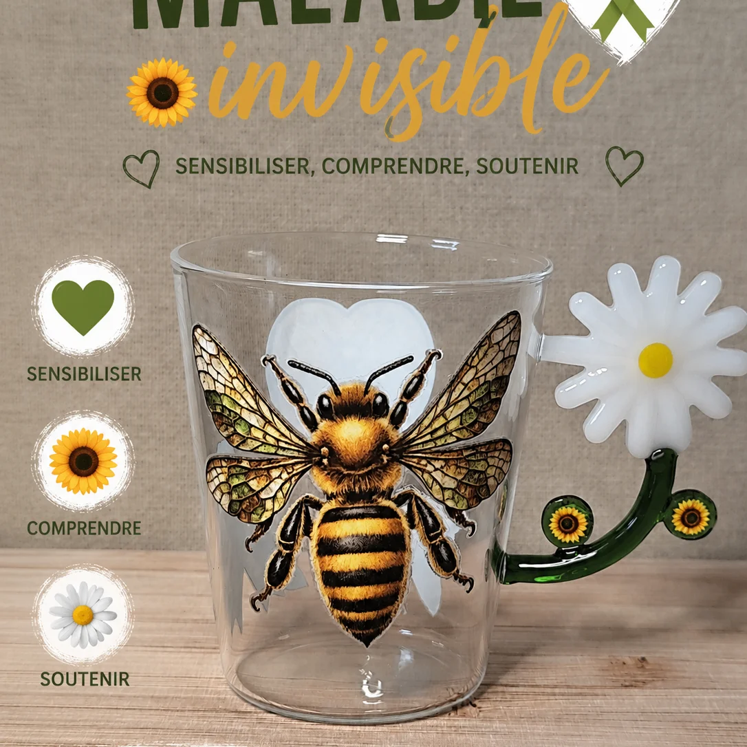 Tasse "Maladie Invisible" – Abeille & Tournesol