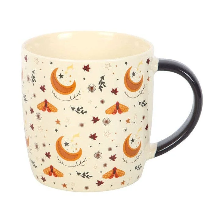 Mug en céramique ivoire avec motif lune de récolte Automne Magique
