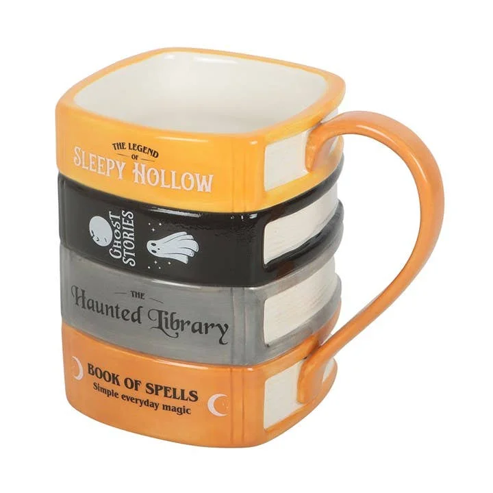 La tasse « Pile de livres de la bibliothèque hantée »