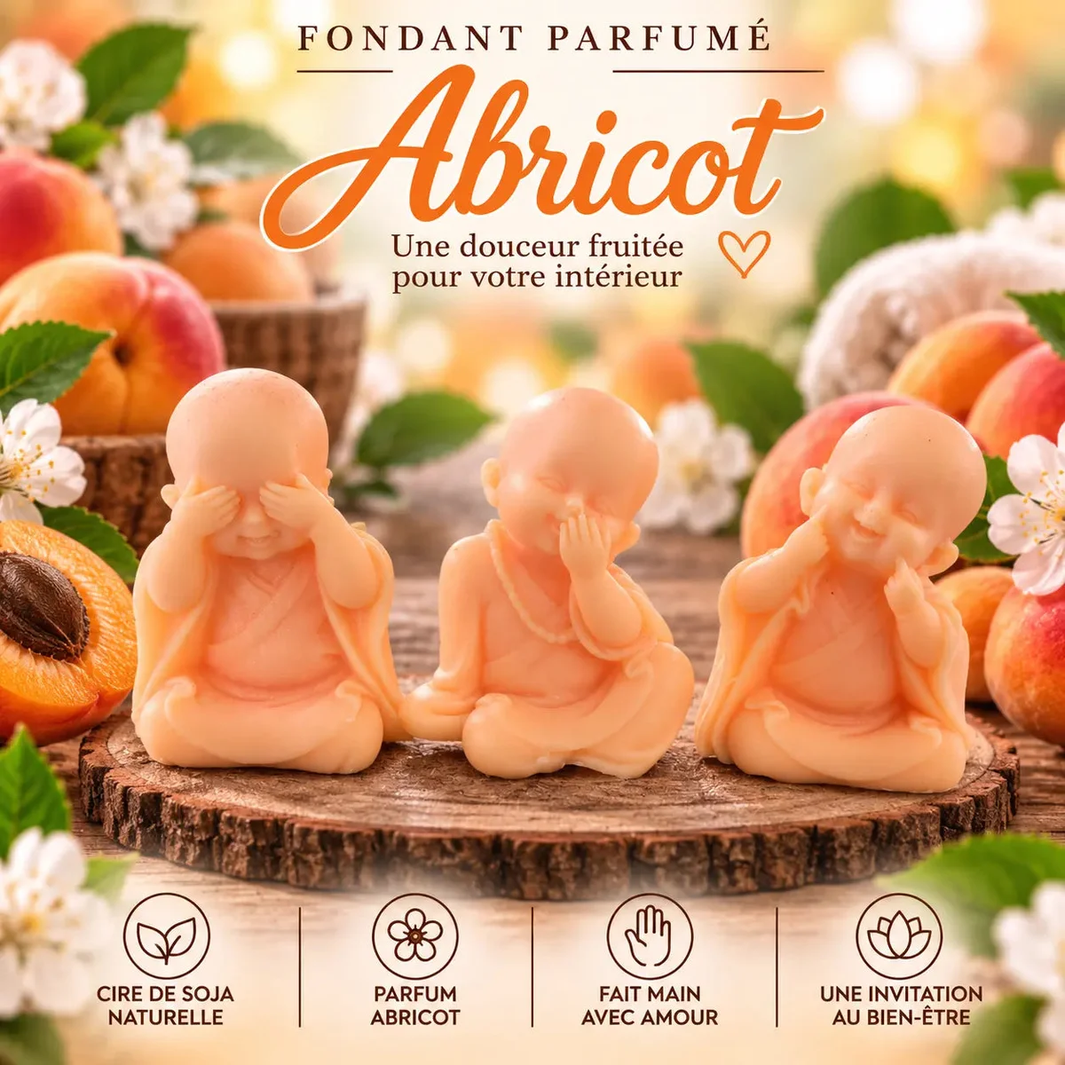Fondants Parfumés Abricot à la Cire de Soja