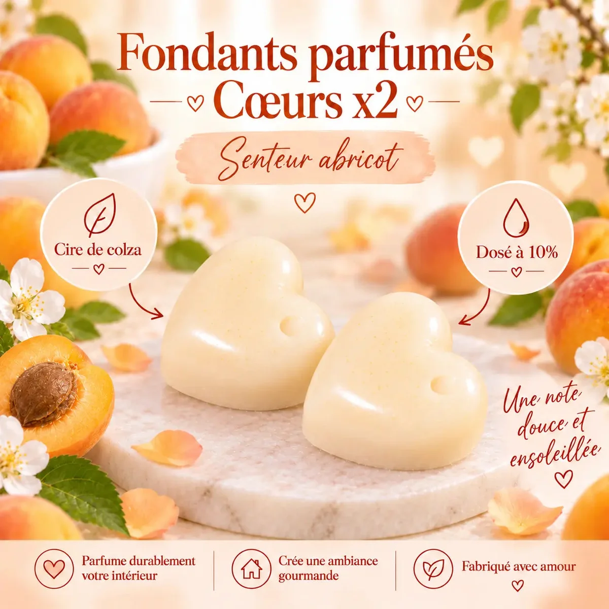 Fondants Parfumés Abricot à la Cire de Soja