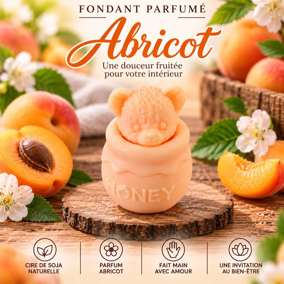 Fondants Parfumés Abricot à la Cire de Soja