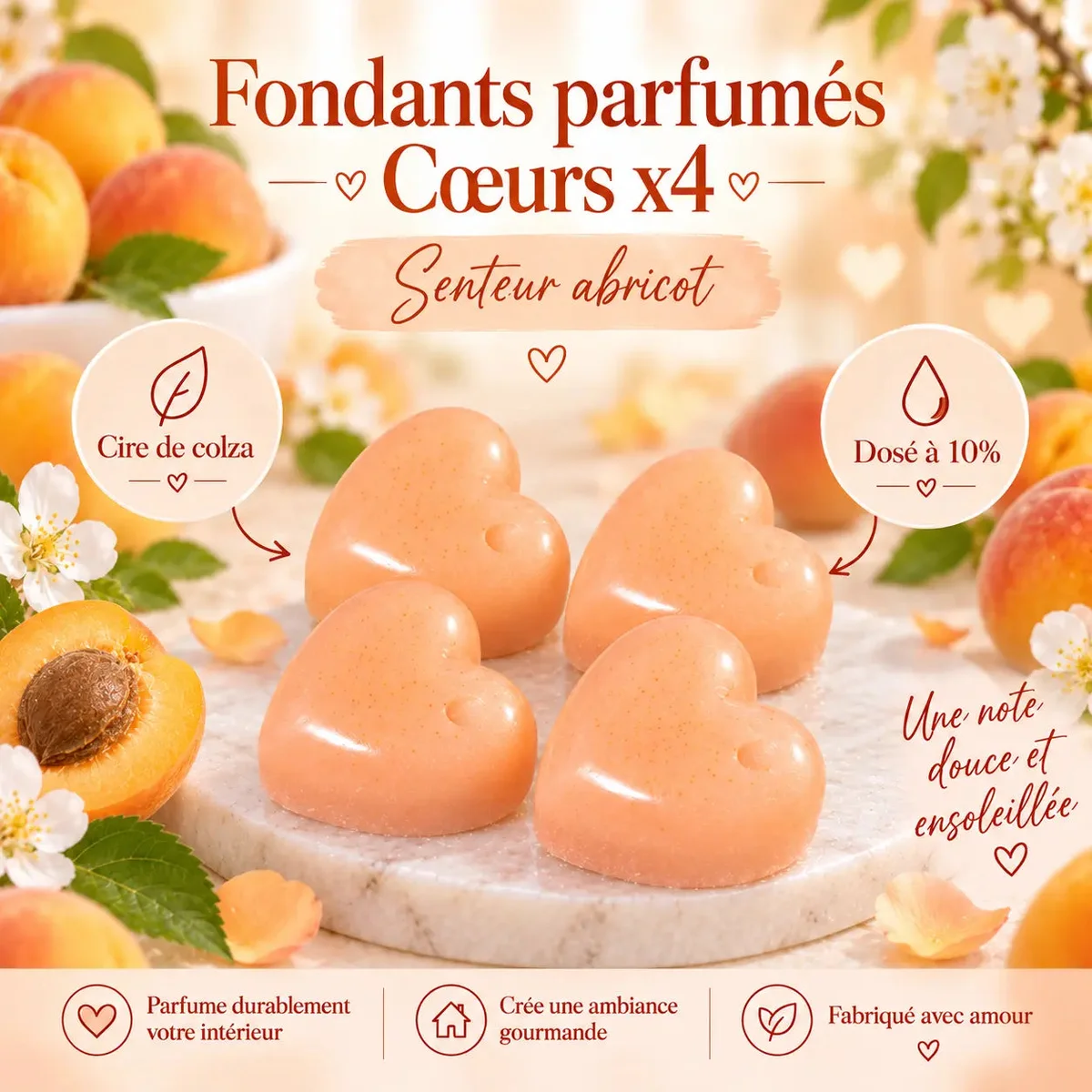 Fondants Parfumés Abricot à la Cire de Soja