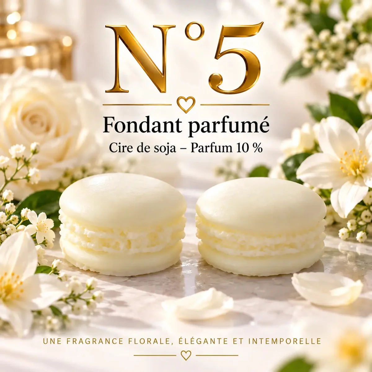 Fondant parfumé N°5 en cire de soja – Floral, poudré & élégant
