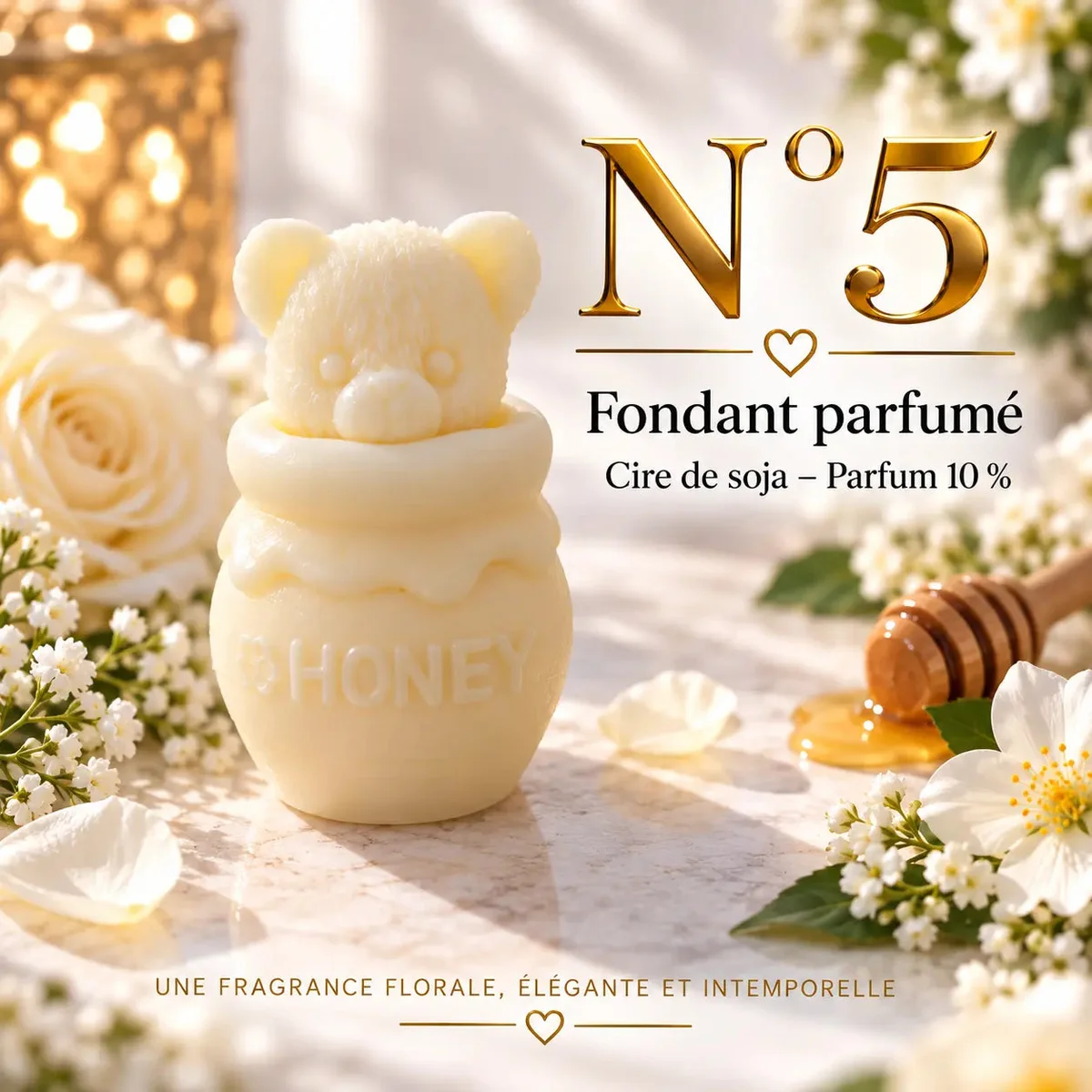 Fondant parfumé N°5 en cire de soja – Floral, poudré & élégant