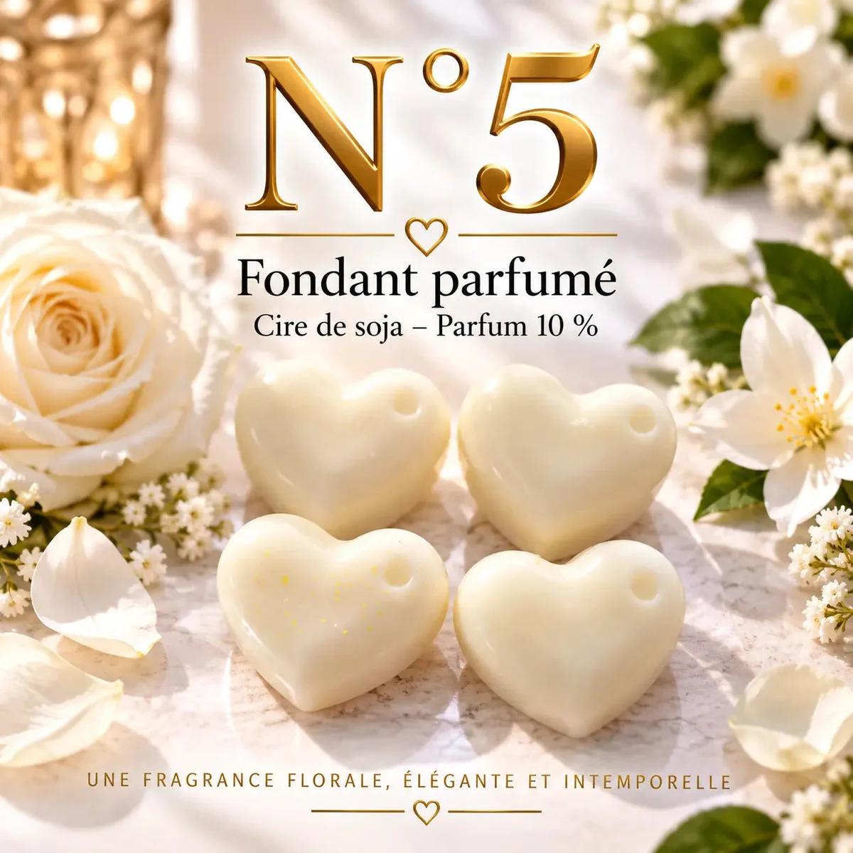Fondant parfumé N°5 en cire de soja – Floral, poudré & élégant