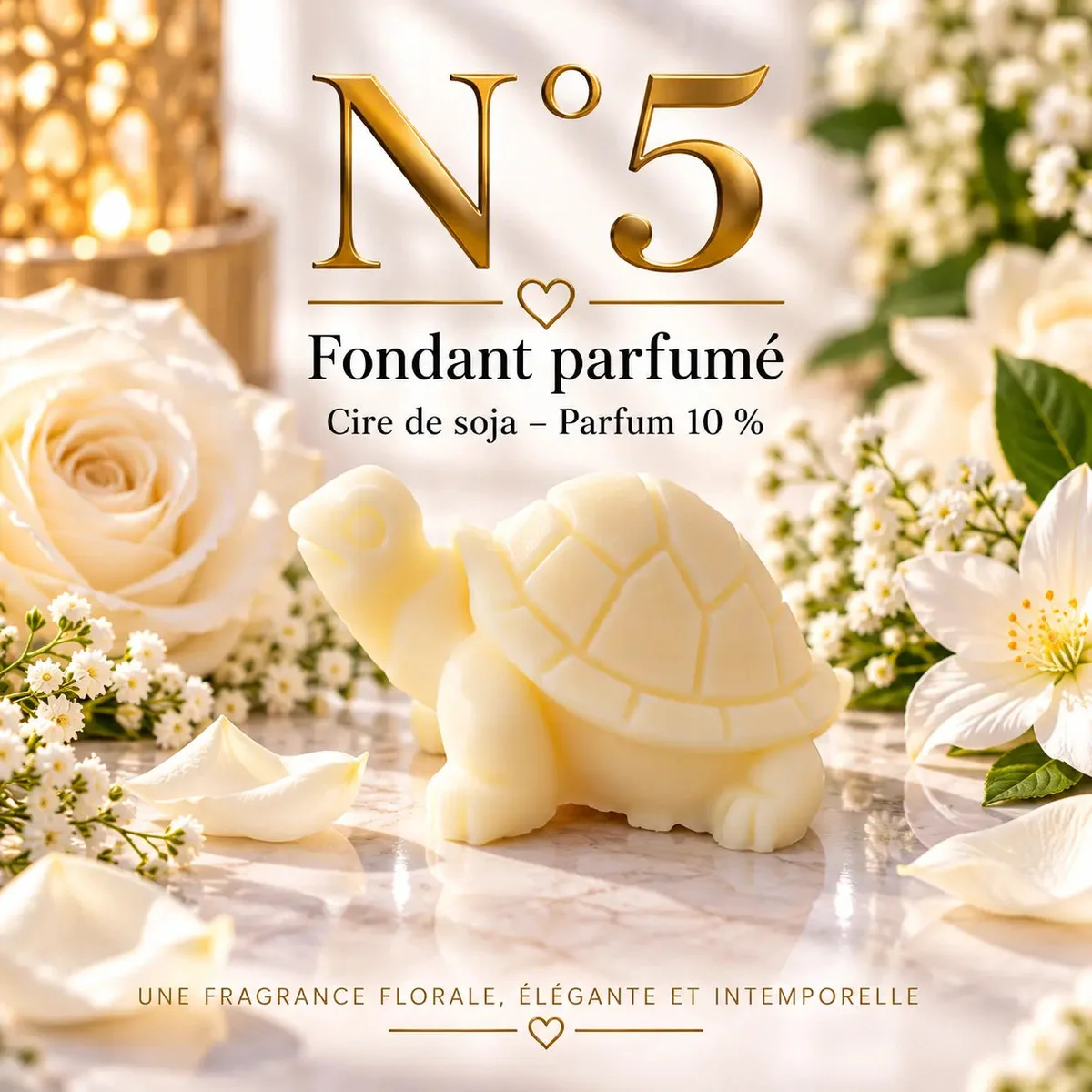 Fondant parfumé N°5 en cire de soja – Floral, poudré & élégant