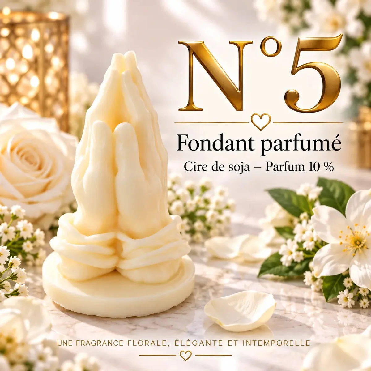 Fondant parfumé N°5 en cire de soja – Floral, poudré & élégant