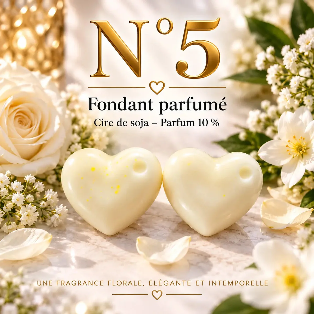 Fondant parfumé N°5 en cire de soja – Floral, poudré & élégant