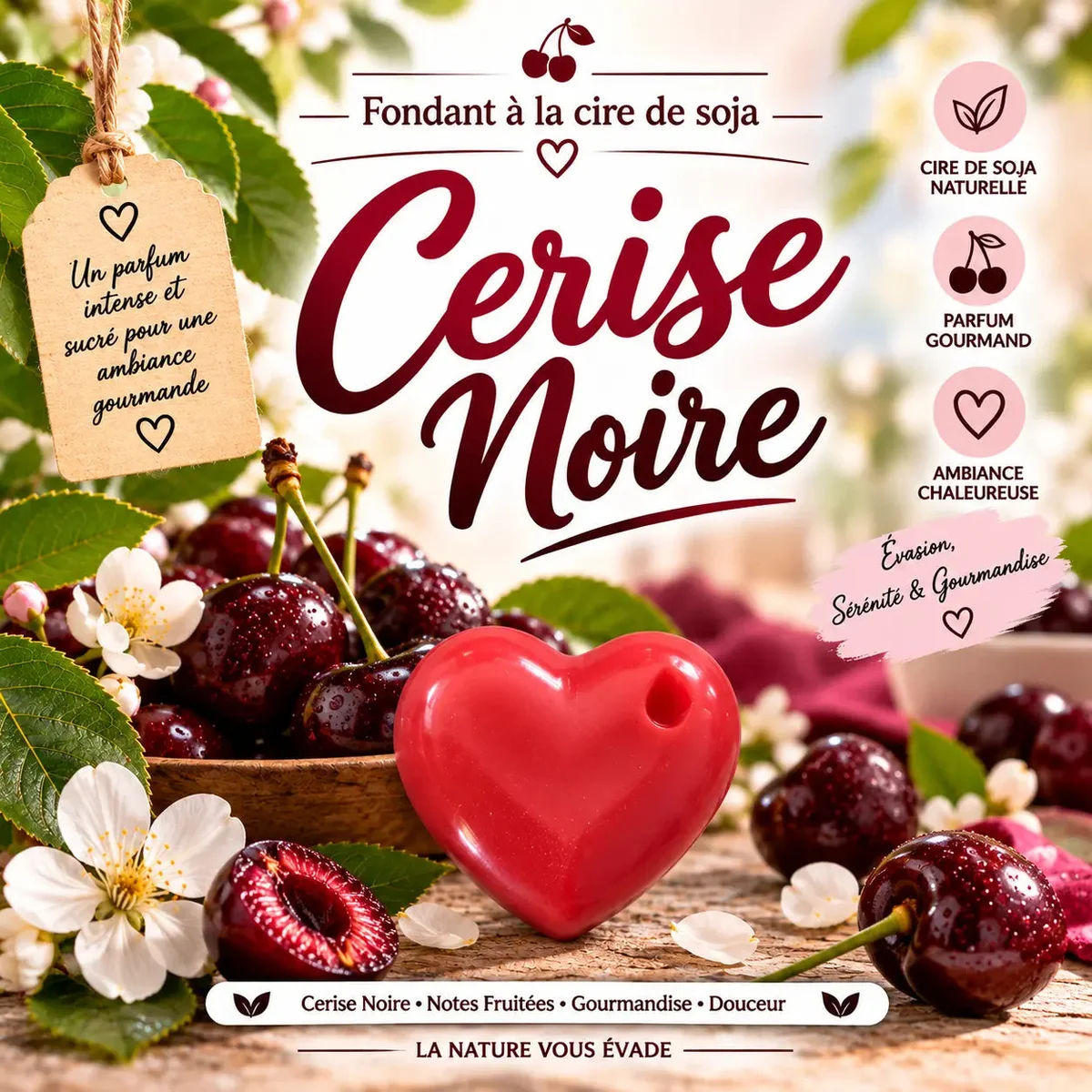 Fondants Parfumés Cerise Noire à la Cire de Soja