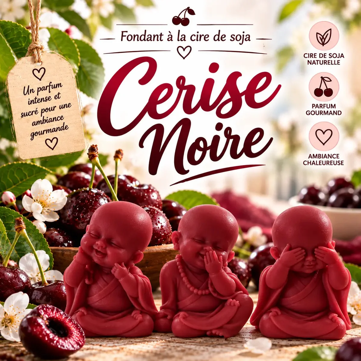 Fondants Parfumés Cerise Noire à la Cire de Soja
