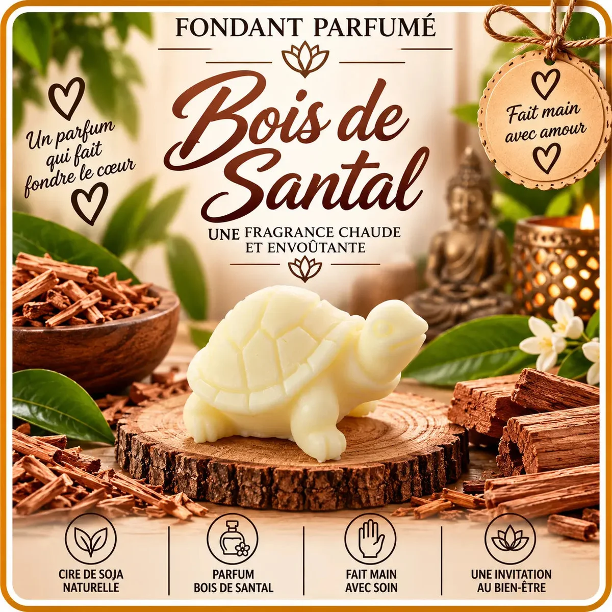 Fondants Parfumés Bois de Santal à la Cire de Soja