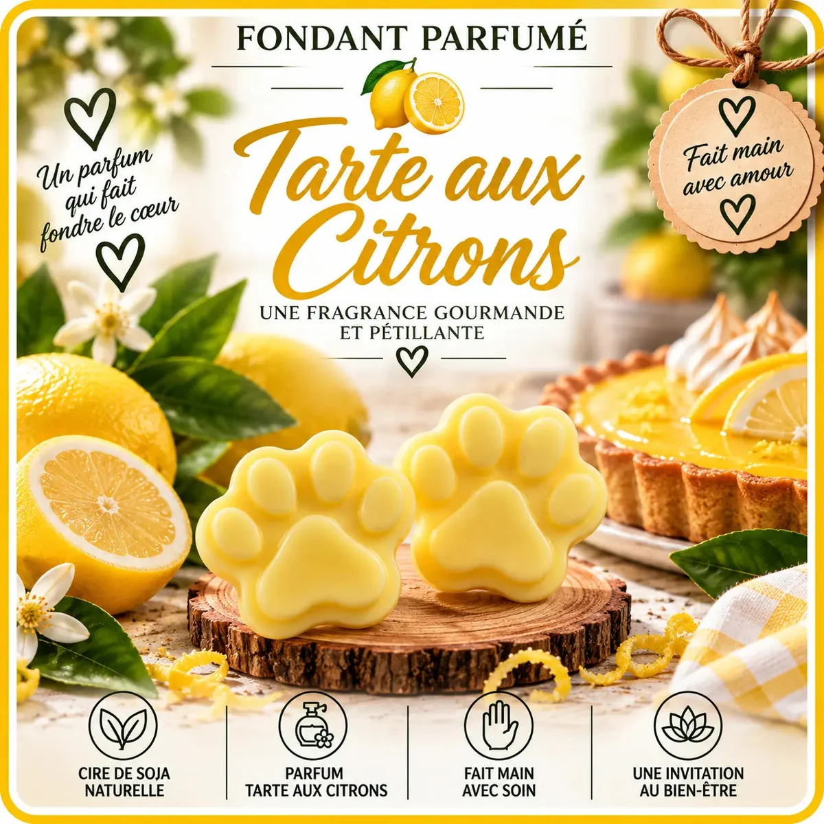 Fondants Parfumés Tarte aux Citrons à la Cire de Soja