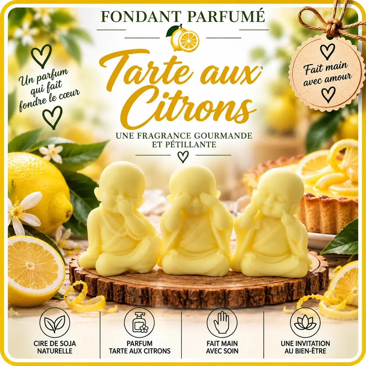 Fondants Parfumés Tarte aux Citrons à la Cire de Soja