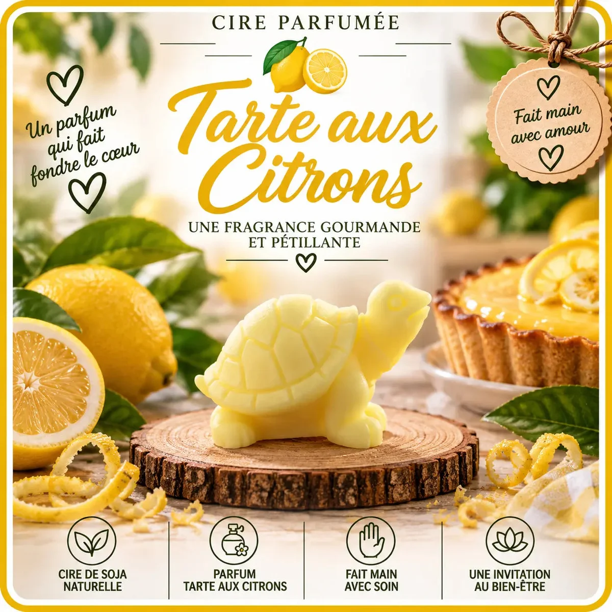 Fondants Parfumés Tarte aux Citrons à la Cire de Soja
