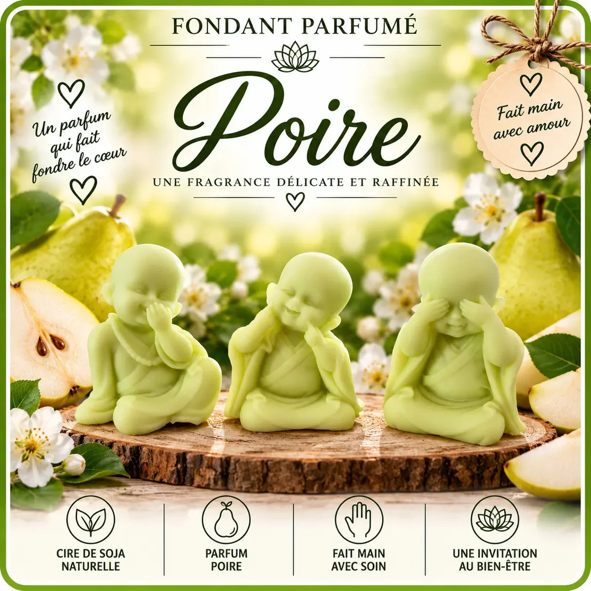 Fondants Parfumés Poire à la Cire de Soja