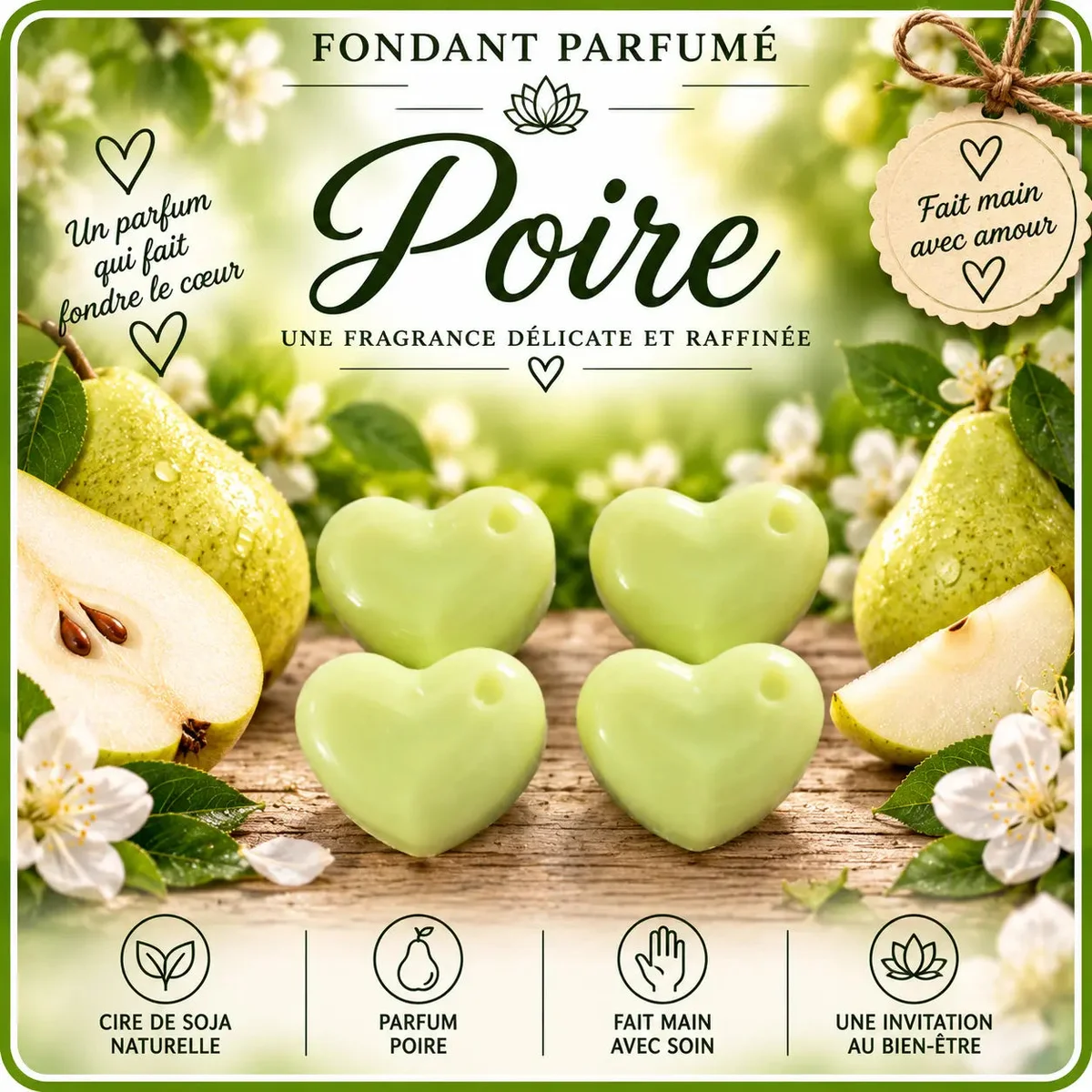 Fondants Parfumés Poire à la Cire de Soja