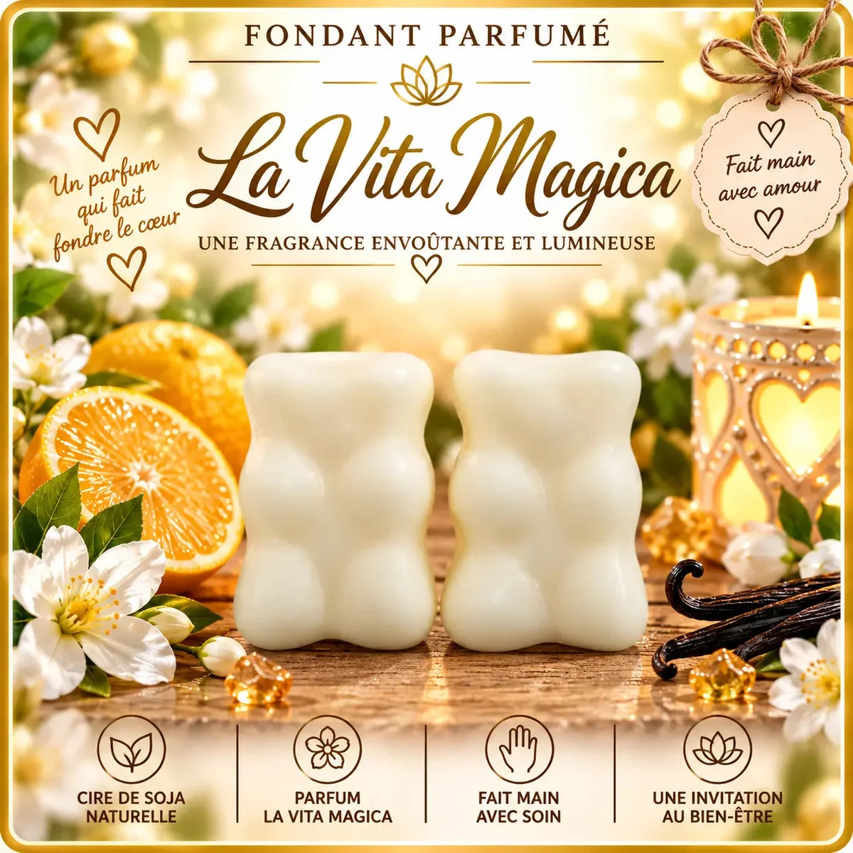 Fondants Parfumés La Vita Magica à la Cire de Soja
