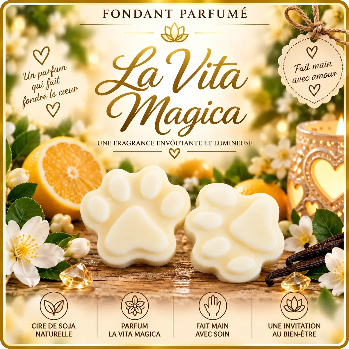 Fondants Parfumés La Vita Magica à la Cire de Soja