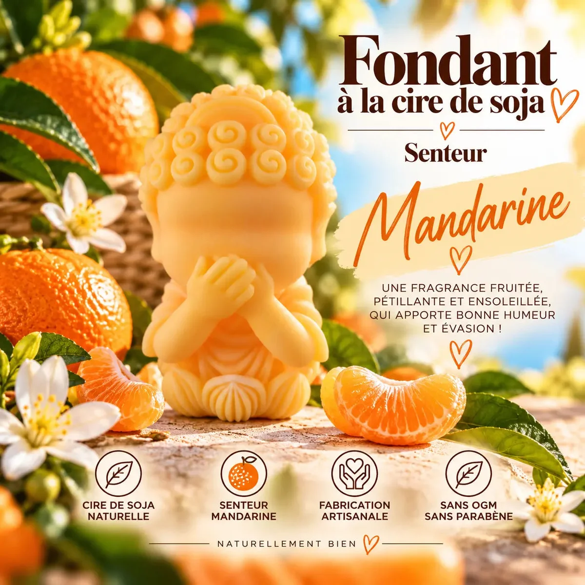 Fondant parfumé Mandarine en cire de soja