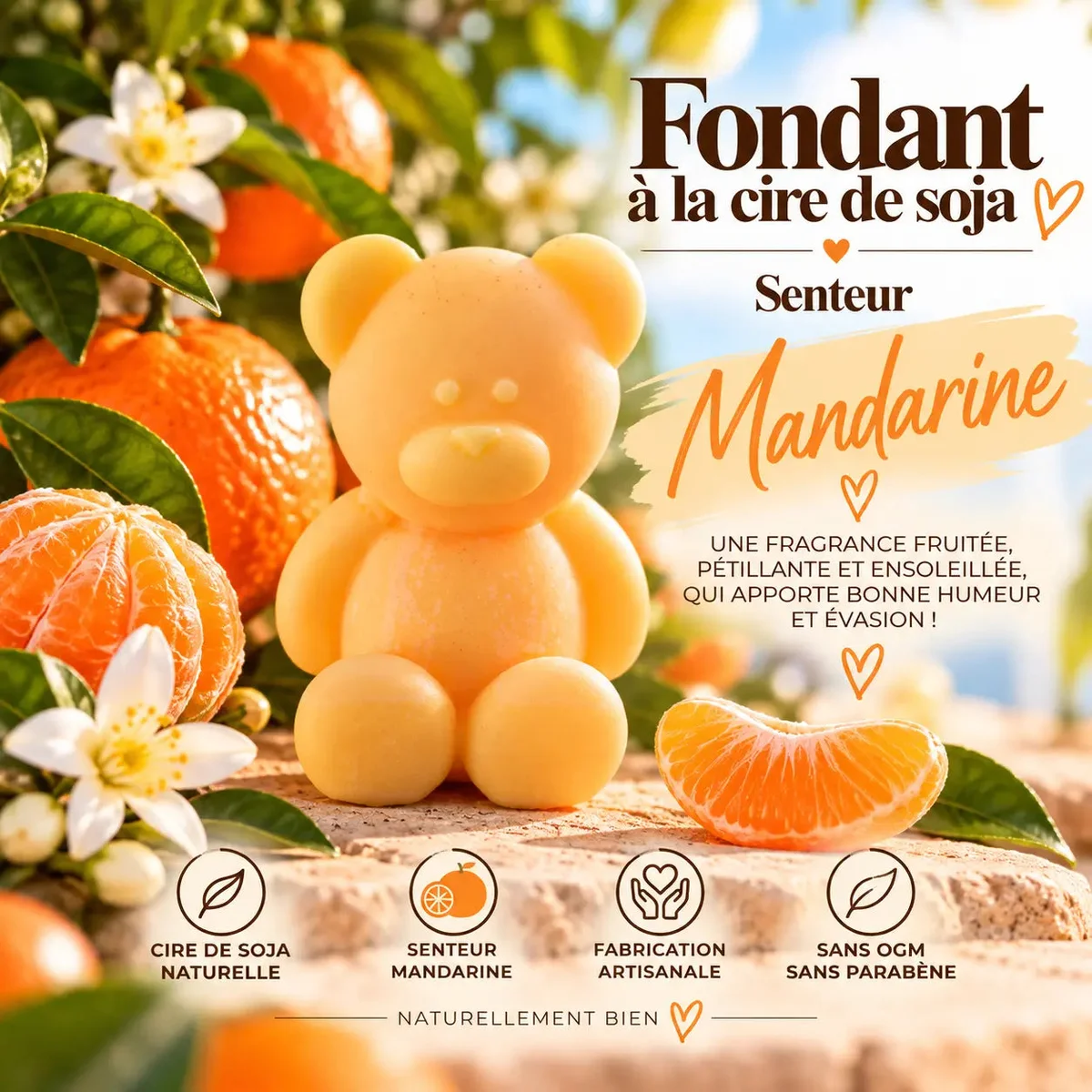 Fondant parfumé Mandarine en cire de soja