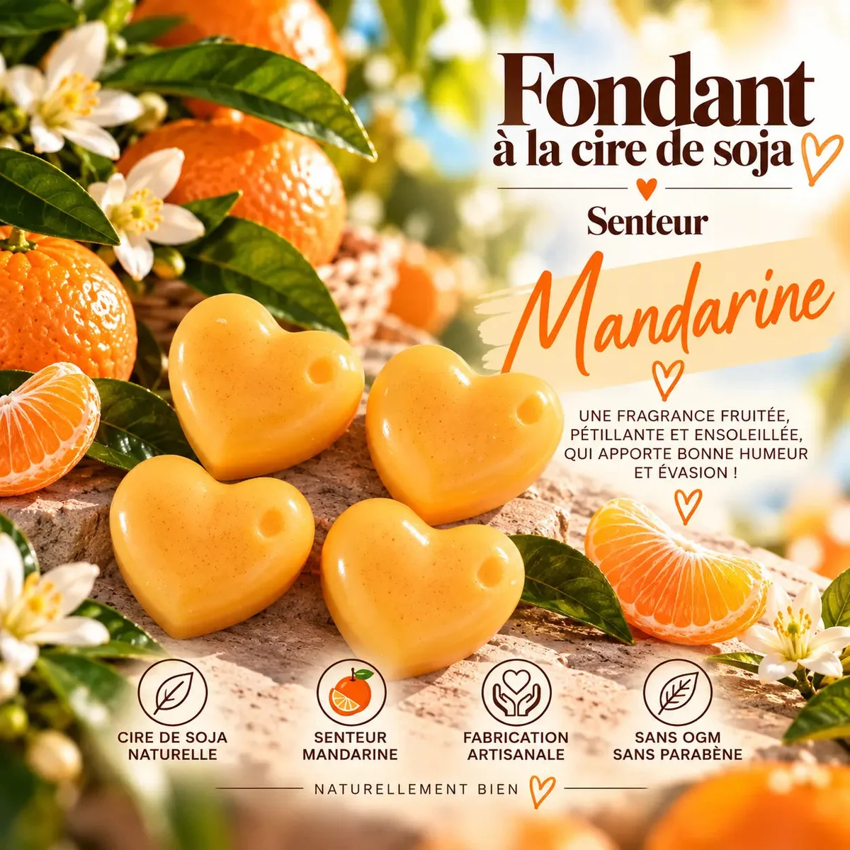 Fondant parfumé Mandarine en cire de soja