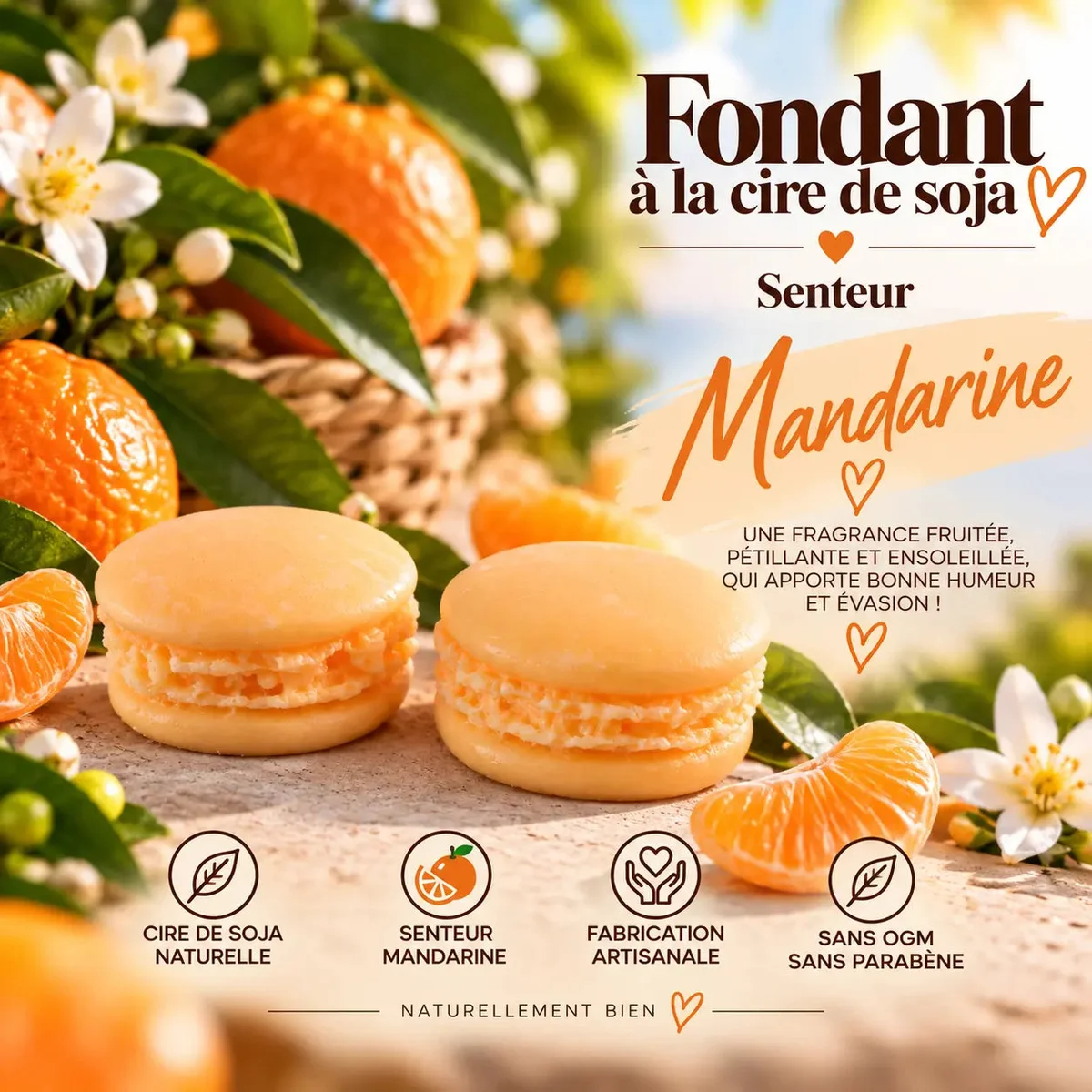 Fondant parfumé Mandarine en cire de soja
