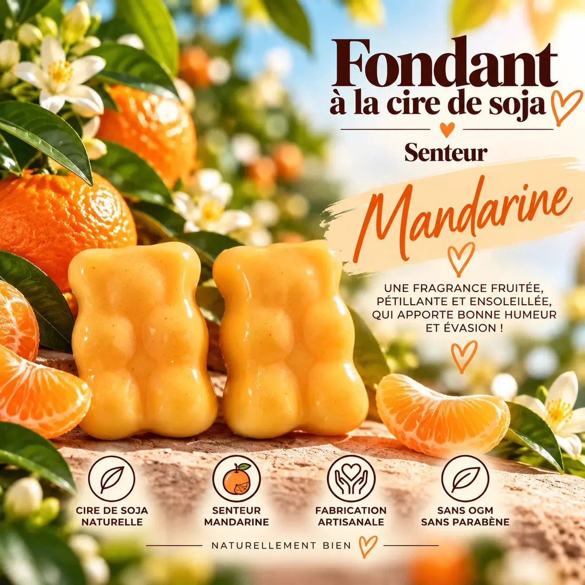 Fondant parfumé Mandarine en cire de soja