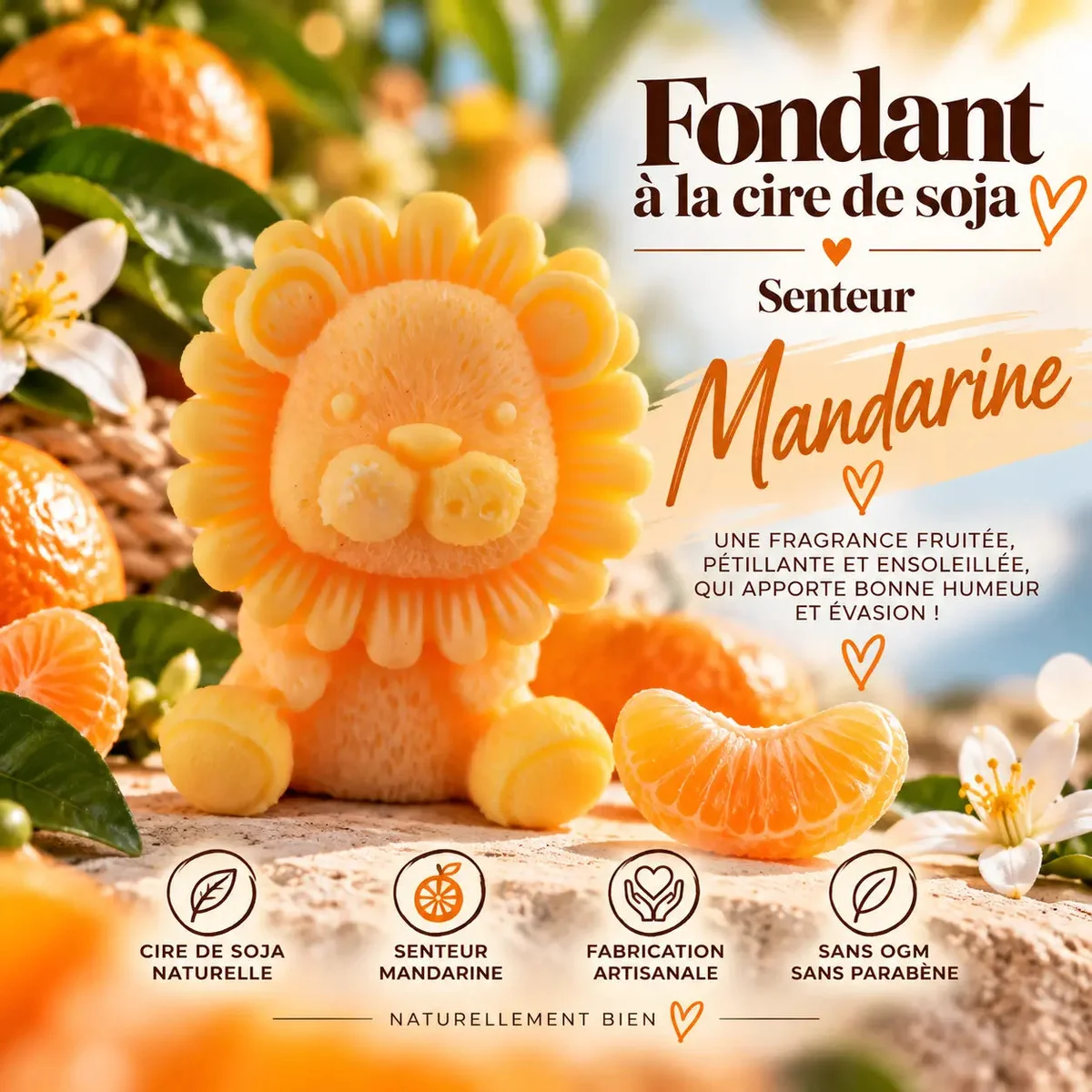 Fondant parfumé Mandarine en cire de soja