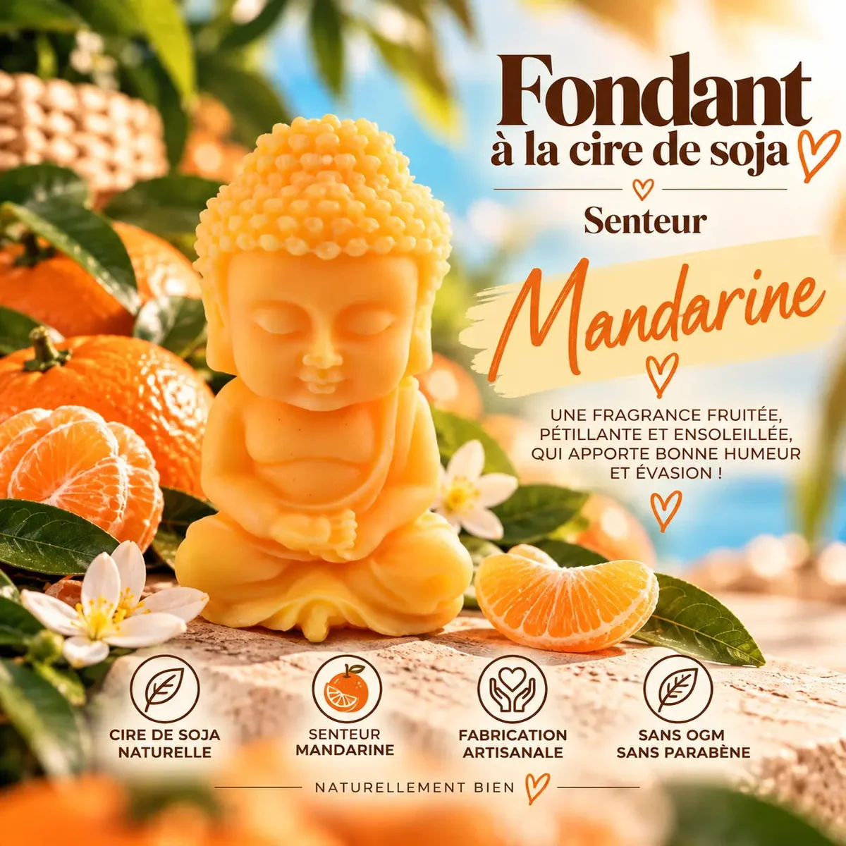 Fondant parfumé Mandarine en cire de soja