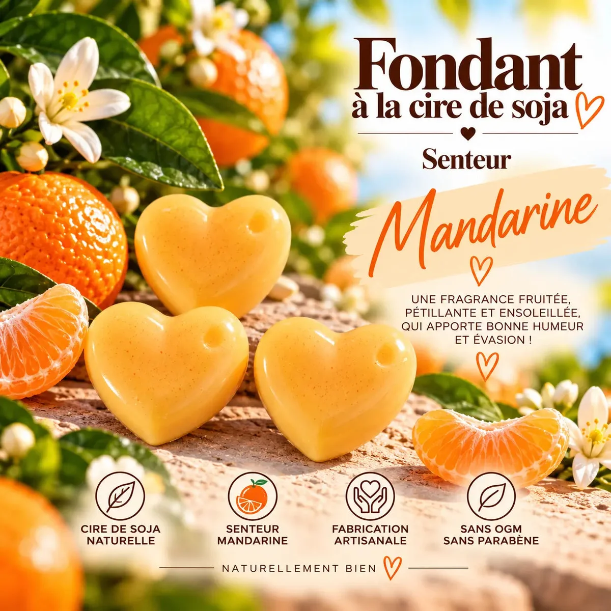 Fondant parfumé Mandarine en cire de soja