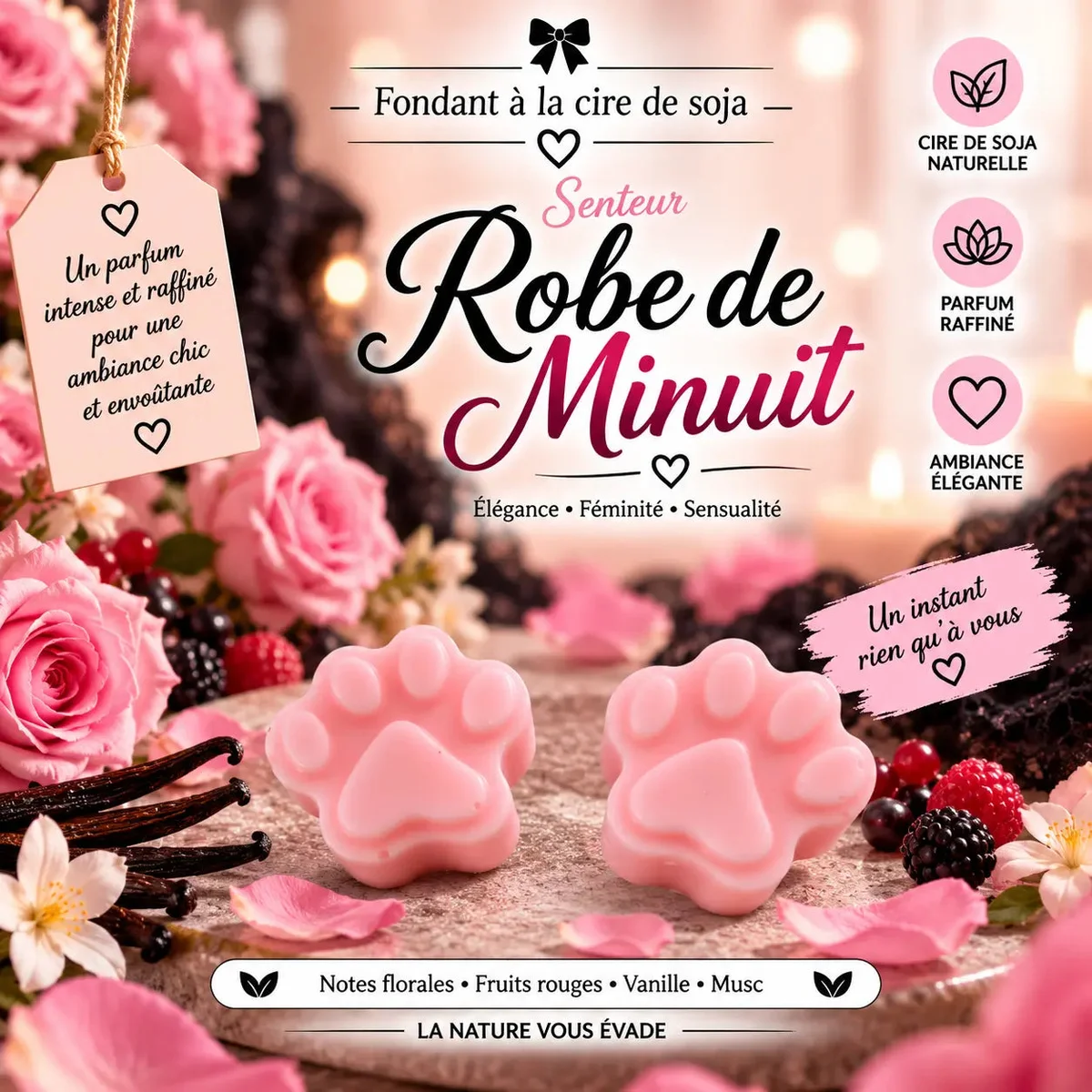 Fondants Parfumés Robe de Minuit à la Cire de Soja