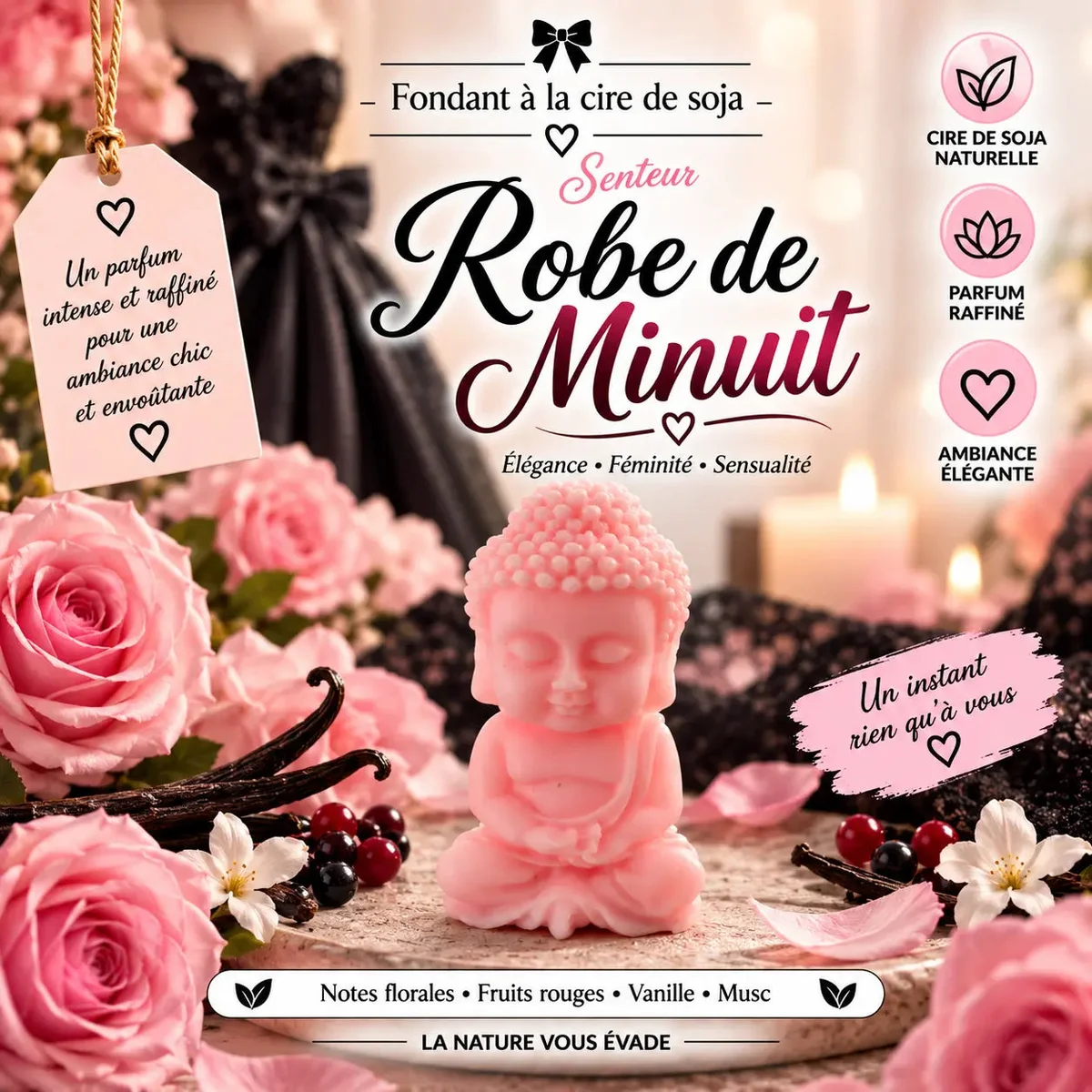 Fondants Parfumés Robe de Minuit à la Cire de Soja