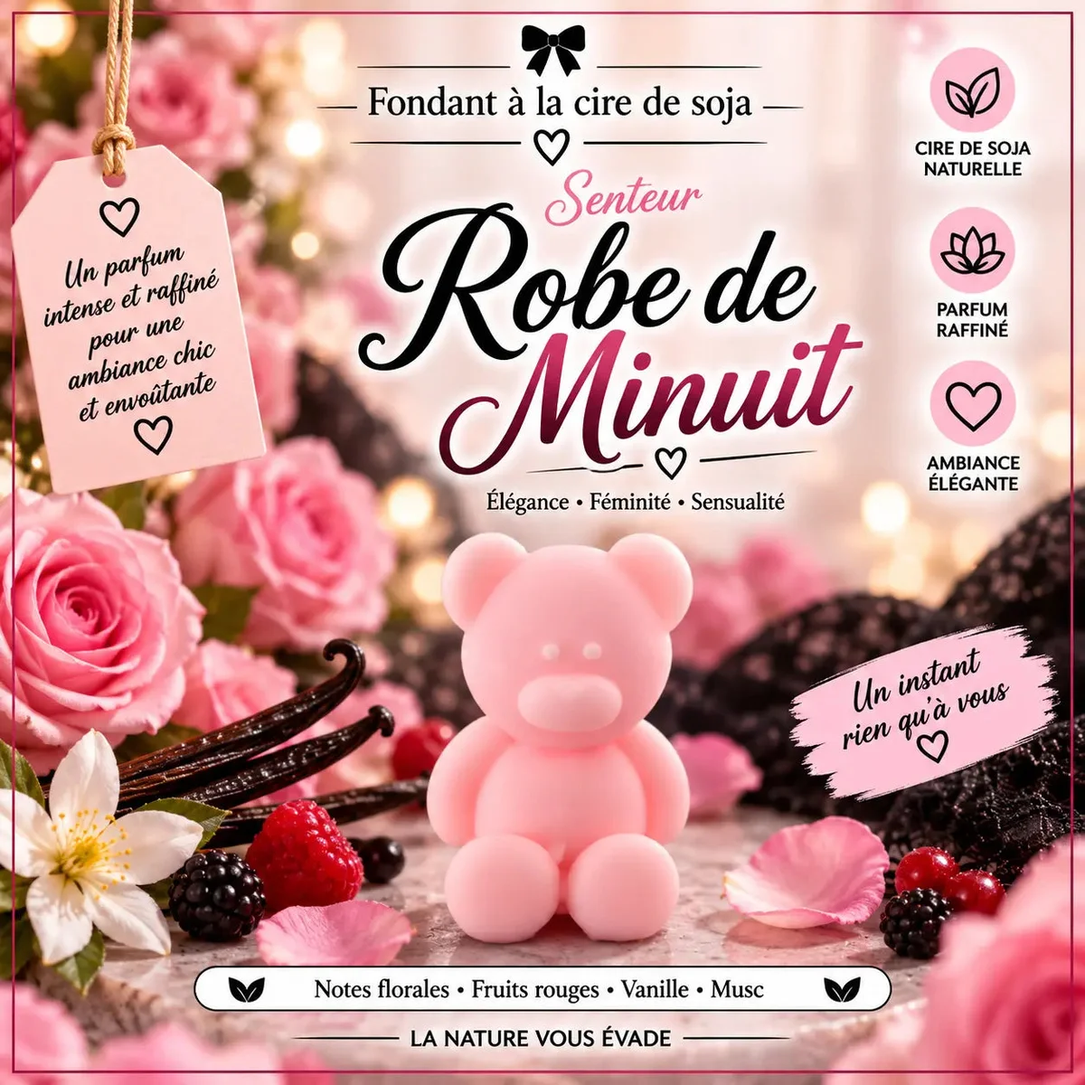 Fondants Parfumés Robe de Minuit à la Cire de Soja
