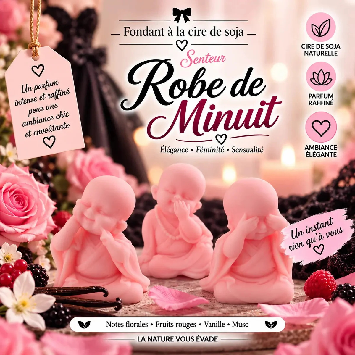 Fondants Parfumés Robe de Minuit à la Cire de Soja