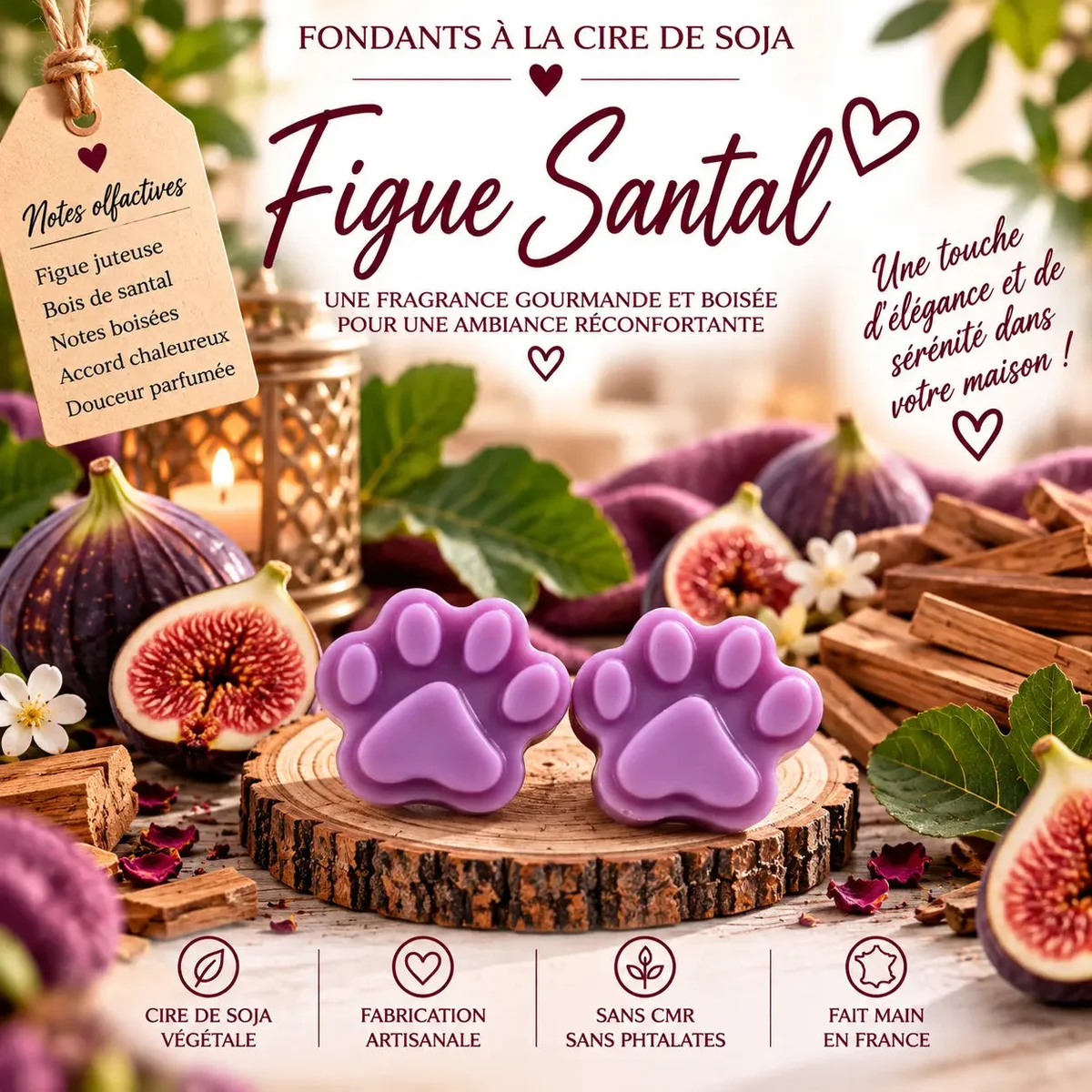 Fondants Parfumés Figue & Santal à la Cire de Soja
