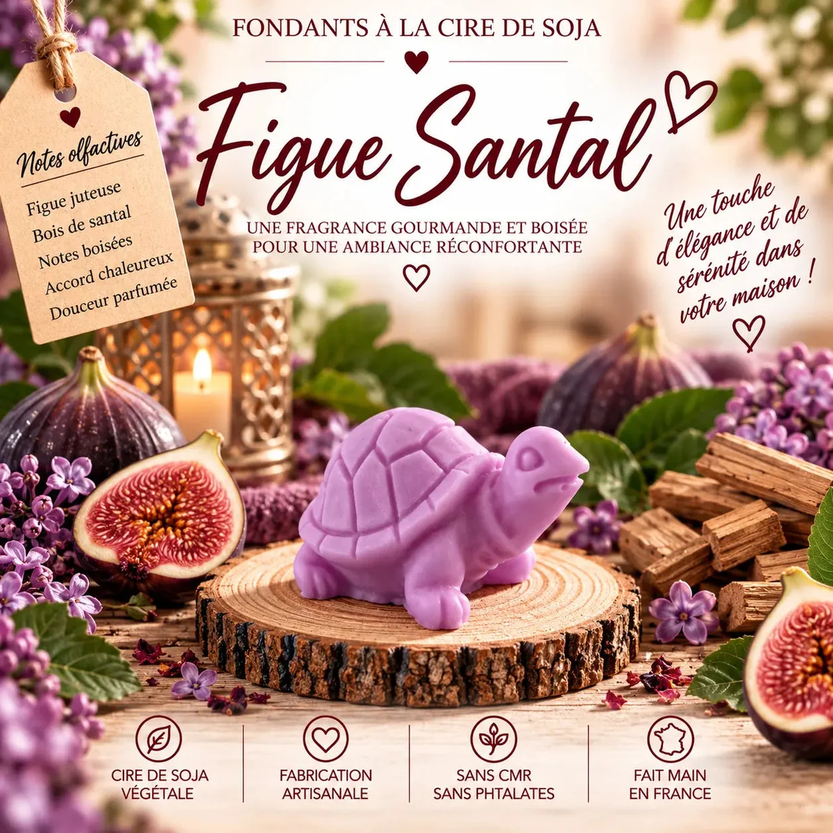 Fondants Parfumés Figue & Santal à la Cire de Soja