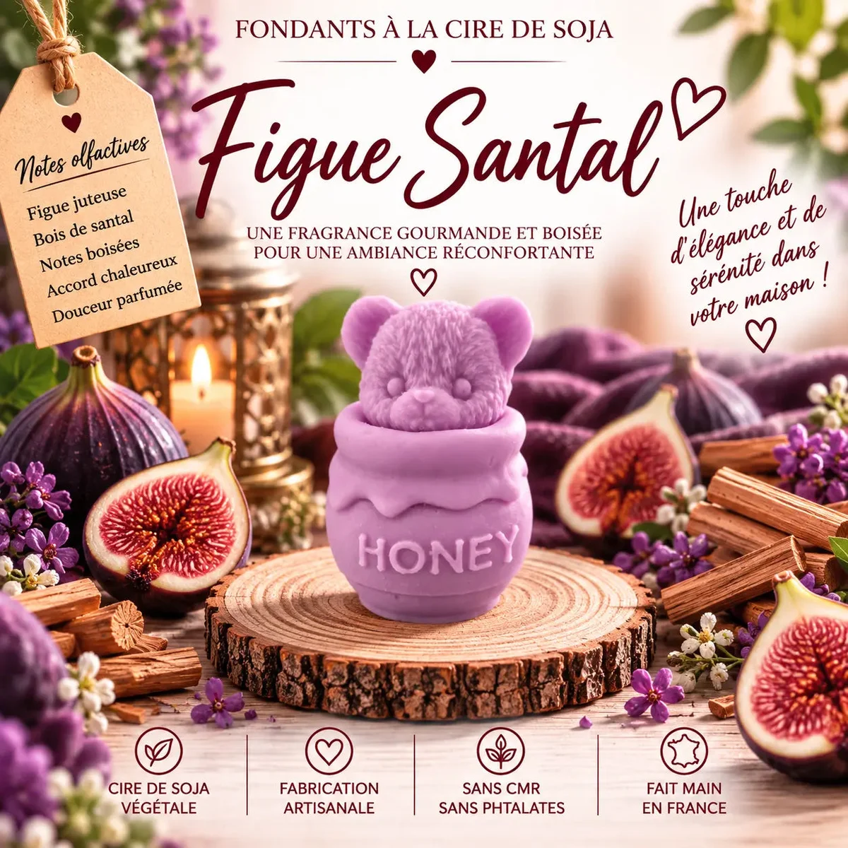 Fondants Parfumés Figue & Santal à la Cire de Soja