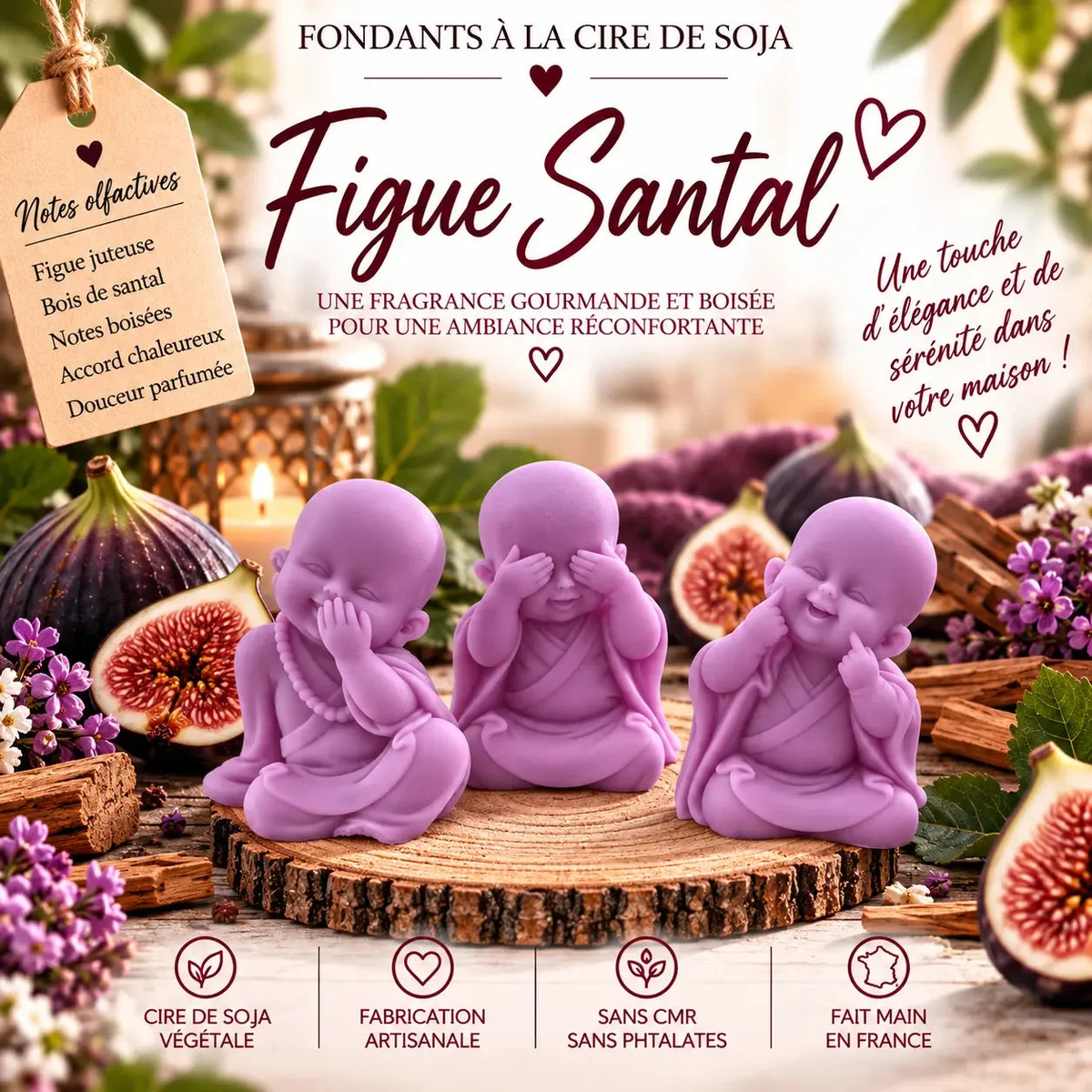 Fondants Parfumés Figue & Santal à la Cire de Soja