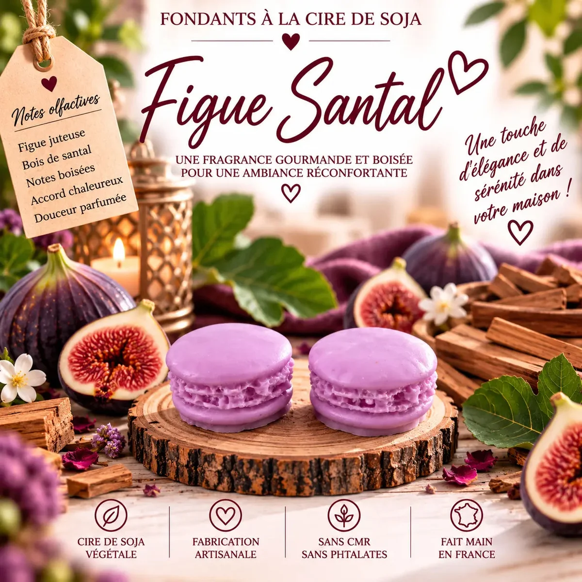 Fondants Parfumés Figue & Santal à la Cire de Soja