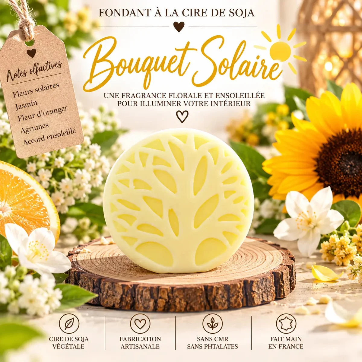 Fondants Parfumés Bouquet Solaire à la Cire de Soja