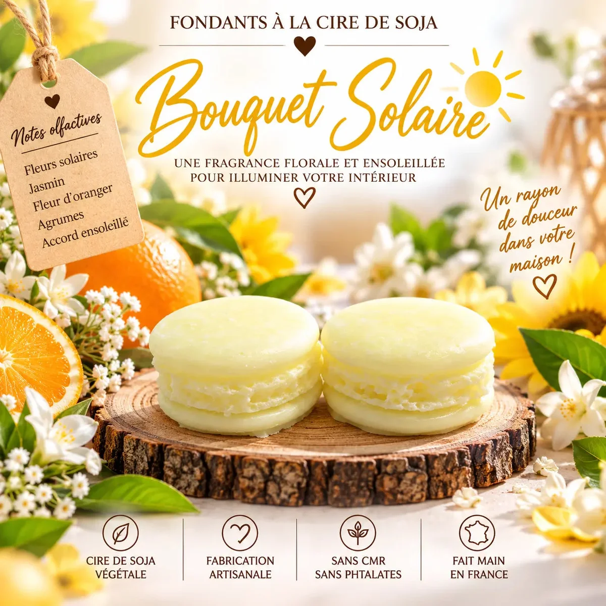 Fondants Parfumés Bouquet Solaire à la Cire de Soja
